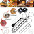 Stainless Steel Spice Syringe Barbecue Tool Turkey Needle Set(White Orange)