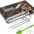 Stainless Steel Spice Syringe Barbecue Tool Turkey Needle Set(White Orange)