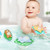 3 PCS Bathroom Playing Toys Baby Bathing Water Dolls On The Chain Swimming Bears And Lizards For Children(Navy Blue Bear)