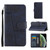 For iPhone X / XS Stitching Calf Texture Buckle Horizontal Flip Leather Case with Holder & Card Slots & Wallet & Lanyard(Blue)
