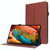 For Lenovo Tab P11 PU Leather Two Fold Bracket Style Flat Anti Falling Cover Protective Shell  With Business Card Holder(Brown)