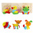 5 PCS Wooden Cartoon Animal Puzzle Early Education Small Jigsaw Puzzle Building Block Toy For Children(Shell)
