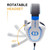 SADES AH-28 3.5mm Plug Wire-controlled Noise Reduction E-sports Gaming Headset with Retractable Microphone, Cable Length: 2m(White Blue)