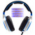 SADES AH-28 3.5mm Plug Wire-controlled Noise Reduction E-sports Gaming Headset with Retractable Microphone, Cable Length: 2m(White Blue)
