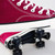 Flash Roller Skates Shoes Adult Children Four-Wheel Canvas Roller Skates Shoes Double Row Roller Skates Shoes, Size: 42(Burgundy  + Special Bag)