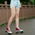 Flash Roller Skates Shoes Adult Children Four-Wheel Canvas Roller Skates Shoes Double Row Roller Skates Shoes, Size: 42(Burgundy  + Special Bag)