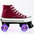 Flash Roller Skates Shoes Adult Children Four-Wheel Canvas Roller Skates Shoes Double Row Roller Skates Shoes, Size: 40(Burgundy  + Special Bag)