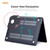 ENKAY 3 in 1 Matte Laptop Protective Case + EU Version TPU Keyboard Film + Anti-dust Plugs Set for MacBook Air 13.3 inch A1932 (2018)(Dark Blue)