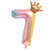5 PCS 32-Inch Gradient Color Crown Digital Balloon Children Birthday Decoration Film Balloon(Number 7)