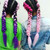 Fashion Color Gradient Individual Braid Wigs Chemical Fiber Big Braids, Length: 60cm(56 Purple+Lake Blue+Light Purple)