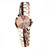 FNGEEN 5808 Women Fashion Steel Strap Quartz Watch Couple Watch(Brown Steel Coffee Surface)