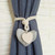 A005 Cotton And Linen Curtain Magnet Bandage Free Perforated Tassel Curtain Buckle(Grey Stripes)