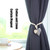A005 Cotton And Linen Curtain Magnet Bandage Free Perforated Tassel Curtain Buckle(Grey Stripes)
