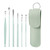 6 In 1 Stainless Steel Spring Spiral Portable Ear Pick, Specification: Green 6 In 1 Stainless Steel Spring Spiral Portable Ear Pick, Specification: Green