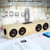 W8C Wooden Clock Subwoofer Bluetooth Speaker, Support TF Card & U Disk & 3.5mm AUX(Yellow Wood)