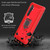 For Xiaomi Mi Note 10 Lite Carbon Fiber Protective Case with 360 Degree Rotating Ring Holder(Red)