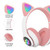 T&G TN-28 3.5mm Bluetooth 5.0 Dual Connection RGB Cat Ear Bass Stereo Noise-cancelling Headphones Support TF Card With Mic(Blue)