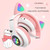 T&G TN-28 3.5mm Bluetooth 5.0 Dual Connection RGB Cat Ear Bass Stereo Noise-cancelling Headphones Support TF Card With Mic(Blue)