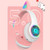 T&G TN-28 3.5mm Bluetooth 5.0 Dual Connection RGB Cat Ear Bass Stereo Noise-cancelling Headphones Support TF Card With Mic(Blue)