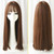 Realistic Long Straight Hair Wig Synthetic Fiber Headgear For Women, Style:Long Chocolate 67CM