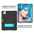 Contrast Color Robot Shockproof Silicon + PC Protective Case with Holder & Pen Slot For iPad Air 2022 / 2020 10.9(Black+Blue)(Black+Blue)