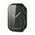 Electroplating Shockproof PC Protective Case with Tempered Glass Film For Apple Watch Series 9 / 8 / 7 45mm(Bright Black)