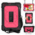 For Samsung Galaxy Tab A 10.1 (2019) T510/T515 Shockproof PC + Silicone Combination Case with Holder & Hand Strap & Shoulder Strap(Black + Rose Red)