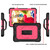 For Samsung Galaxy Tab A 10.1 (2019) T510/T515 Shockproof PC + Silicone Combination Case with Holder & Hand Strap & Shoulder Strap(Black + Rose Red)