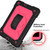 For Samsung Galaxy Tab A 10.1 (2019) T510/T515 Shockproof PC + Silicone Combination Case with Holder & Hand Strap & Shoulder Strap(Black + Rose Red)