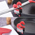 5 PCS Stainless Steel Plastic Pan Edge Clamp Anti-Scald Rubber Bracket Kitchen Gadgets(Red)