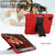 For iPad Air 2022 / 2020 10.9 Shockproof Two-Color Silicone Protective Case with Holder(Red + Black)