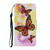 For Samsung Galaxy A21 Coloured Drawing Pattern Horizontal Flip PU Leather Case with Holder & Card Slots & Wallet & Lanyard(Chrysanthemum Butterfly)