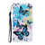 For Samsung Galaxy A20e Coloured Drawing Pattern Horizontal Flip PU Leather Case with Holder & Card Slots & Wallet & Lanyard(Purple Butterfly)