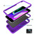 For iPhone 6/7/8G Wave Pattern 3 in 1 Silicone+PC Shockproof Protective Case(Purple)