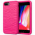 For iPhone 6/7/8 Plus Wave Pattern 3 in 1 Silicone+PC Shockproof Protective Case(Hot Pink)