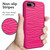 For iPhone 6/7/8 Plus Wave Pattern 3 in 1 Silicone+PC Shockproof Protective Case(Hot Pink)