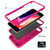 For iPhone 6/7/8 Plus Wave Pattern 3 in 1 Silicone+PC Shockproof Protective Case(Hot Pink)