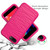 For iPhone 6/7/8G Wave Pattern 3 in 1 Silicone+PC Shockproof Protective Case(Hot Pink)