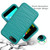 For iPhone 6/7/8G Wave Pattern 3 in 1 Silicone+PC Shockproof Protective Case(Dark Sea Green)