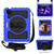 For iPad Air 2022 / 2020 10.9 360 Degree Rotation PC + Silicone Shockproof Combination Case with Holder & Hand Grip Strap & Neck Strap & Pen Slot Holder(Blue)