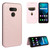 For LG Harmony 4 Carbon Fiber Texture Horizontal Flip TPU + PC + PU Leather Case with Card Slot(Pink)