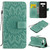 For LG K61 Pressed Printing Sunflower Pattern Horizontal Flip PU Leather Case Holder & Card Slots & Wallet & Lanyard(Green)