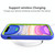 For iPhone 11 Pro Max Wave Pattern 3 in 1 Silicone+PC Shockproof Protective Case(Blue+Olivine)