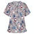 Christmas Print Short-sleeved Pocket T-shirt Nurse Uniform (Color:8 Size:XXL)