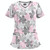 Mid-length Slim-fitting Printed Pullover Nurse Uniform V-neck T-shirt (Color:Pink Size:L)