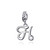 S925 Sterling Silver 26 English Letter Pendant DIY Bracelet Necklace Accessories, Style:H