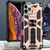 For iPhone 12 Pro Max Armor Shockproof TPU + PC Magnetic Protective Case with Holder(Rose Gold)