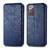 For Samsung Galaxy Note 20 Cubic Grid Pressed Horizontal Flip Magnetic PU Leather Case with Holder & Card Slots & Wallet(Blue)