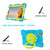 For iPad mini 6 Silicone + PC Tablet Case with Strap & Holder & Pen Slot(Blue + Green)