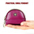 2027 Lady Leather Zipper Wallet Purse Double-pocket Little Shell Bag(Pink)